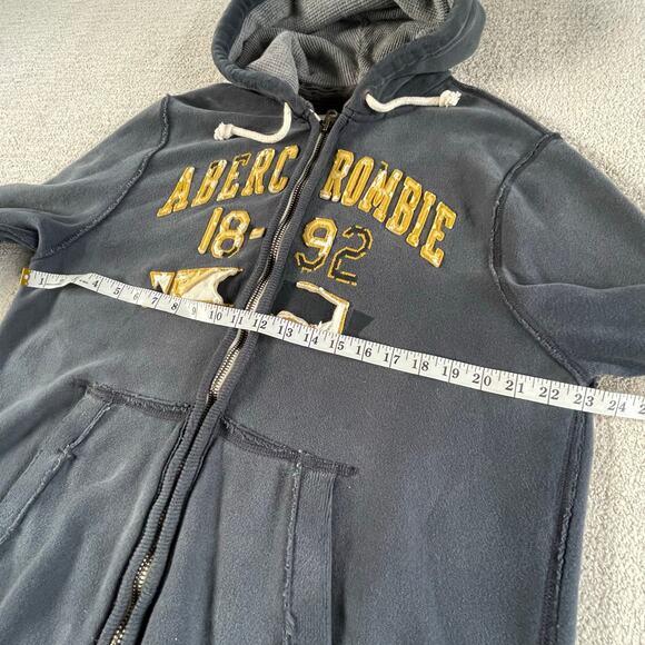 🔥Vintage Y2K Abercrombie & Fitch Spell out Faded Distressed Zip Up Mens Hoodie - Picture 13 of 16